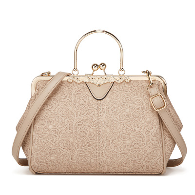 Fashion women's shoulder bag lace handbag brown - Thumbnail 3