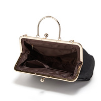 Fashion Women's Shoulder Bag Lace Handbag Black - Thumbnail 2