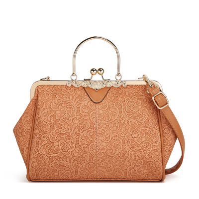 Fashion women's shoulder bag lace handbag orange - Thumbnail 2