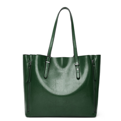 Women's soft faux leather tote bag purse handbags green - Thumbnail 4