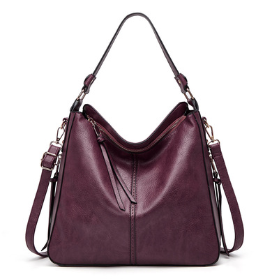 Handbags for women large designer ladies hobo bag bucket purse faux leather purple - Thumbnail 2