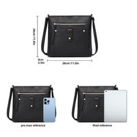 Women Vegan Leather Handbags Tote Purse Shoulder Bag Large Ladies Hobo Bags Black - Thumbnail 1