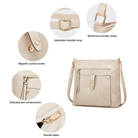 Women Vegan Leather Handbags Tote Purse Shoulder Bag Large Ladies Hobo Bags White - Thumbnail 2