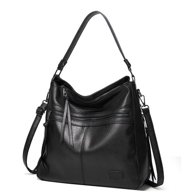 Women Handbags Large Designer Ladies Hobo bag Bucket Purse Faux Leather Black
