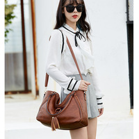 Fashion Tote Bags Shoulder Bag Top Handle Satchel Bags Brown - Thumbnail 1