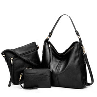 Women Fashion Handbags Wallet Tote Bag Shoulder Bag Top Handle Satchel Purse Set 3pcs Black - Thumbnail 1