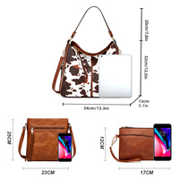 Women Fashion Handbags Wallet Tote Bag Shoulder Bag Top Handle Satchel Purse Set 3pcs Multi - Thumbnail 1