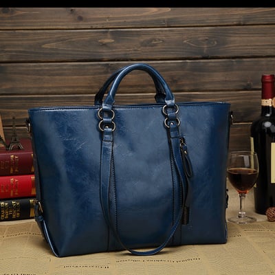 Women's evening handbag satin shoulder bag purse blue