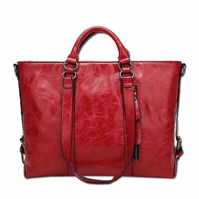 Women's evening handbag satin shoulder bag purse red - Thumbnail 3