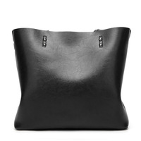 Women Tote Bag Handbags PU Leather Fashion Hobo Shoulder Bags Black - Thumbnail 2