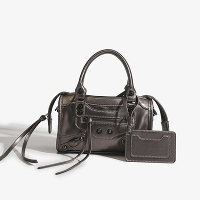 Women Vegan Leather Shoulder Tote Purse with Small Crossbody Bag Bronze