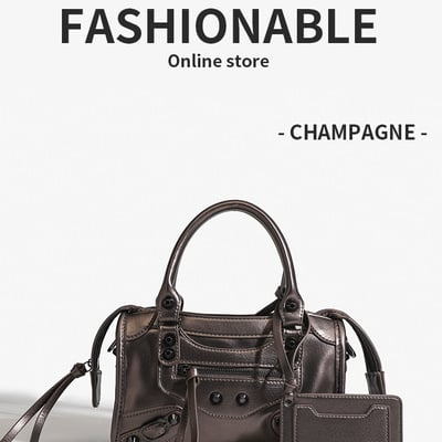 Women vegan leather shoulder tote purse with small crossbody bag bronze