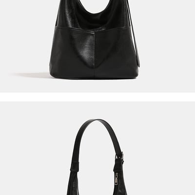 Women crescent hobo bags trendy purses black