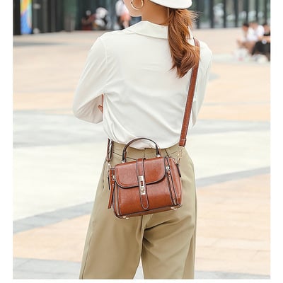 Women fashion teenage girls crossbody bag lightweight shoulder bag brown