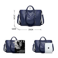 Women Genuine Leather Purses Handbags Blue - Thumbnail 1