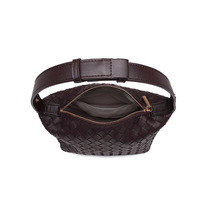 New Woven Sheepskin Lunch Bag Armpit Bag Grey - Thumbnail 2