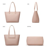 Women's New Cross Patterned Tote Bag Pink - Thumbnail 2