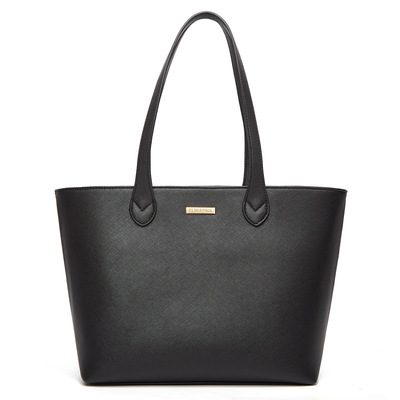 Ladies' Cross Pattern Large Capacity Tote Bag Black
