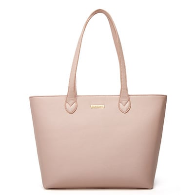 Ladies' Cross Pattern Large Capacity Tote Bag Pink