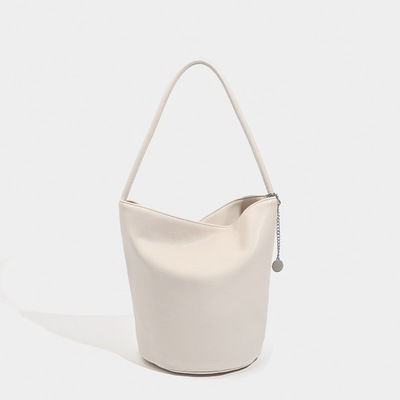 Ladies' bucket bag swhoulder bag handbag white - Thumbnail 2
