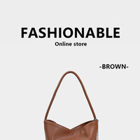 Ladies' Bucket Bag SWhoulder Bag Handbag Brown - Thumbnail 1