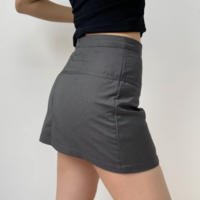 Back zipper bow hip skirt A-line skirt - Thumbnail 4