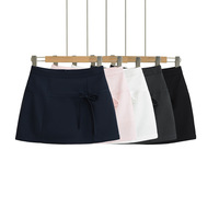 Back zipper bow hip skirt A-line skirt - Thumbnail 5