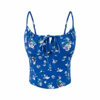 Retro chest drawstring straps holiday casual slim fit top camisole - Thumbnail 6