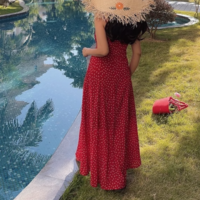 Vacation leisure waist slimming floral temperament suspender dress - Thumbnail 6