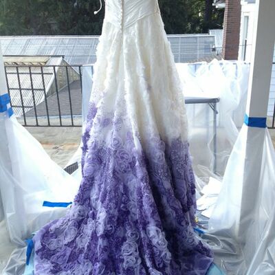 Unique mermaid ombre dyed lace wedding dress bridal gown wedding gown