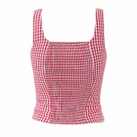 Sweet Plaid Contrast Color Single Breasted Slim Fit Vest - Thumbnail 1