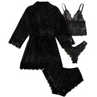 4 Pieces  Home Clothed Nightwear Robe Woman Sleepwear Pajamas Set  - Thumbnail 7