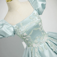 Lovely Satin Lace Long Prom Party Dress - Thumbnail 3