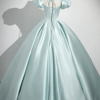 Lovely Satin Lace Long Prom Party Dress - Thumbnail 4