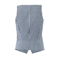 Plaid V-neck single-breasted slim fit simple casual top vest - Thumbnail 4