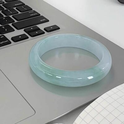 Blue Water Jade Bracelet Jade Bracelet Girls Style White Moonlight Ice Transparent Bracelet Light Green Light Luxury High-end