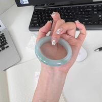 Blue Water Jade Bracelet Jade Bracelet Girls Style White Moonlight Ice Transparent Bracelet Light Green Light Luxury High-end - Thumbnail 4