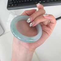 Blue Water Jade Bracelet Jade Bracelet Girls Style White Moonlight Ice Transparent Bracelet Light Green Light Luxury High-end - Thumbnail 5