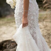 Luxury Mermaid 3D Flowers Lace Wedding Dress Bridal Gown Wedding Gown - Thumbnail 1