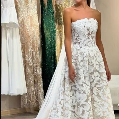 Elegant a line lace wedding dress bridal gown wedding gown