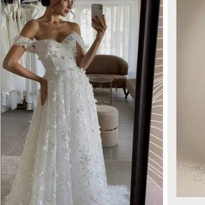 Sexy a line off the shoulder lace wedding dress bridal gown wedding gown