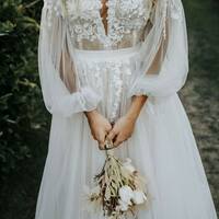 Sexy A Line Lace Wedding Dress Bridal Gown Wedding Gown - Thumbnail 1
