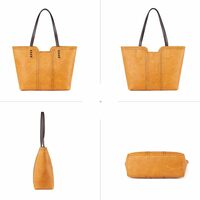 Women Medium Top Handle Handbags Yellow - Thumbnail 2