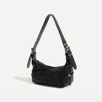 Women Crossbody Leather Handbag Black - Thumbnail 4