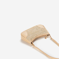 Women Beach Woven Bag Shoulder Bag Brown - Thumbnail 1