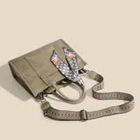 Women Purses and Handbags Shoulder Tote Bags Top Handle Satchel Grey - Thumbnail 3