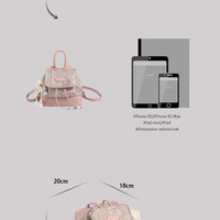 Ladies Embroidered Backpack Outdoor Backpack Blue - Thumbnail 1