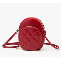 Multi Layer Large Capacity Diamond Grid Phone Bag Red - Thumbnail 1