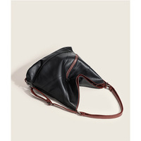 Womens Top-Handle Hobo Purse Roomy Casual Shoulder Bags Black - Thumbnail 2