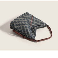 Womens Top-Handle Hobo Purse Roomy Casual Shoulder Bags Blue - Thumbnail 1